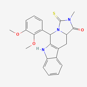 molecular formula C22H21N3O3S B5051676 5-(2,3-dimethoxyphenyl)-2-methyl-3-thioxo-2,3,5,6,11,11a-hexahydro-1H-imidazo[1',5':1,6]pyrido[3,4-b]indol-1-one 