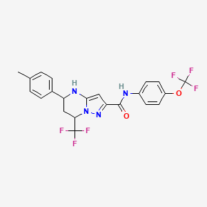 5-(4-methylphenyl)-N-[4-(trifluoromethoxy)phenyl]-7-(trifluoromethyl)-4,5,6,7-tetrahydropyrazolo[1,5-a]pyrimidine-2-carboxamide