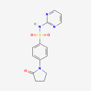 molecular formula C14H14N4O3S B5051713 4-(2-oxo-1-pyrrolidinyl)-N-2-pyrimidinylbenzenesulfonamide 