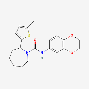 molecular formula C20H24N2O3S B5051719 N-(2,3-dihydro-1,4-benzodioxin-6-yl)-2-(5-methyl-2-thienyl)-1-azepanecarboxamide 