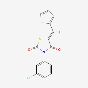 3-(3-chlorophenyl)-5-(2-thienylmethylene)-1,3-thiazolidine-2,4-dione