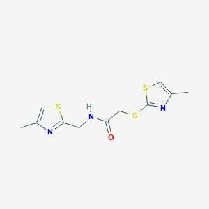 molecular formula C11H13N3OS3 B5051726 N-[(4-methyl-1,3-thiazol-2-yl)methyl]-2-[(4-methyl-1,3-thiazol-2-yl)thio]acetamide 