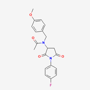 molecular formula C20H19FN2O4 B5051806 N-[1-(4-fluorophenyl)-2,5-dioxo-3-pyrrolidinyl]-N-(4-methoxybenzyl)acetamide 