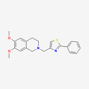 molecular formula C21H22N2O2S B5051808 6,7-dimethoxy-2-[(2-phenyl-1,3-thiazol-4-yl)methyl]-1,2,3,4-tetrahydroisoquinoline 