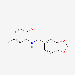 molecular formula C16H17NO3 B5051846 (1,3-benzodioxol-5-ylmethyl)(2-methoxy-5-methylphenyl)amine 