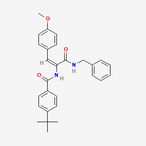 molecular formula C28H30N2O3 B5051865 N-[1-[(benzylamino)carbonyl]-2-(4-methoxyphenyl)vinyl]-4-tert-butylbenzamide 