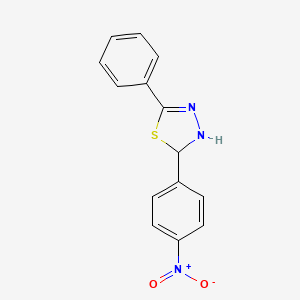 molecular formula C14H11N3O2S B5051880 2-(4-nitrophenyl)-5-phenyl-2,3-dihydro-1,3,4-thiadiazole 