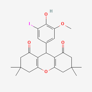 molecular formula C24H27IO5 B5051907 9-(4-hydroxy-3-iodo-5-methoxyphenyl)-3,3,6,6-tetramethyl-3,4,5,6,7,9-hexahydro-1H-xanthene-1,8(2H)-dione 