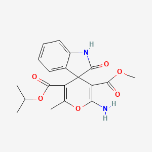 molecular formula C19H20N2O6 B5051908 5'-isopropyl 3'-methyl 2'-amino-6'-methyl-2-oxo-1,2-dihydrospiro[indole-3,4'-pyran]-3',5'-dicarboxylate 