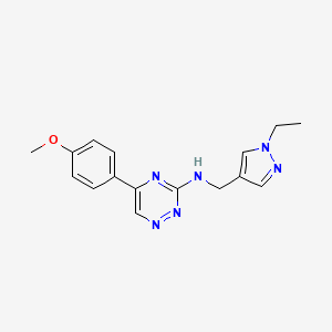 molecular formula C16H18N6O B5051932 N-[(1-ethyl-1H-pyrazol-4-yl)methyl]-5-(4-methoxyphenyl)-1,2,4-triazin-3-amine 