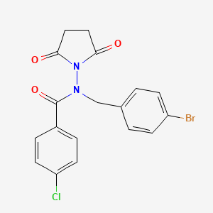 molecular formula C18H14BrClN2O3 B5051949 N-(4-bromobenzyl)-4-chloro-N-(2,5-dioxo-1-pyrrolidinyl)benzamide 