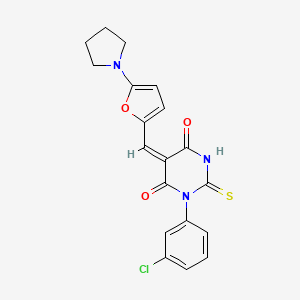 1-(3-chlorophenyl)-5-{[5-(1-pyrrolidinyl)-2-furyl]methylene}-2-thioxodihydro-4,6(1H,5H)-pyrimidinedione