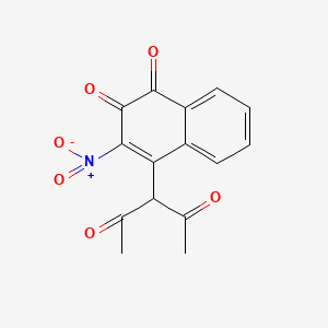 molecular formula C15H11NO6 B5052008 4-(1-acetyl-2-oxopropyl)-3-nitro-1,2-naphthalenedione CAS No. 88418-57-9