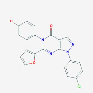 molecular formula C22H15ClN4O3 B505201 1-(4-chlorophenyl)-6-(2-furyl)-5-(4-methoxyphenyl)-1,5-dihydro-4H-pyrazolo[3,4-d]pyrimidin-4-one 