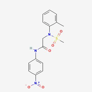 molecular formula C16H17N3O5S B5052012 N~2~-(2-methylphenyl)-N~2~-(methylsulfonyl)-N~1~-(4-nitrophenyl)glycinamide 