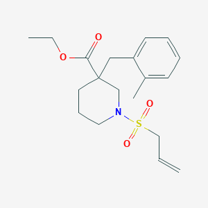 molecular formula C19H27NO4S B5052021 ethyl 1-(allylsulfonyl)-3-(2-methylbenzyl)-3-piperidinecarboxylate 