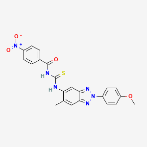 molecular formula C22H18N6O4S B5052023 N-({[2-(4-methoxyphenyl)-6-methyl-2H-1,2,3-benzotriazol-5-yl]amino}carbonothioyl)-4-nitrobenzamide 