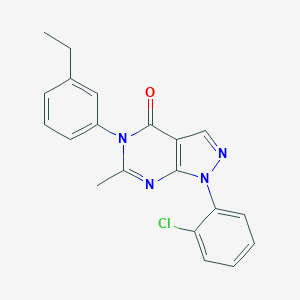 molecular formula C20H17ClN4O B505203 1-(2-chlorophenyl)-5-(3-ethylphenyl)-6-methyl-1,5-dihydro-4H-pyrazolo[3,4-d]pyrimidin-4-one 