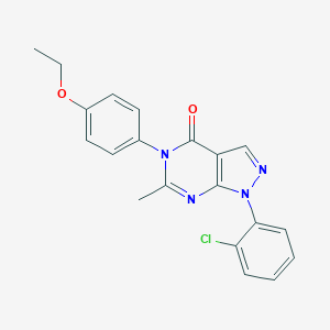 molecular formula C20H17ClN4O2 B505204 1-(2-chlorophenyl)-5-(4-ethoxyphenyl)-6-methyl-1,5-dihydro-4H-pyrazolo[3,4-d]pyrimidin-4-one 