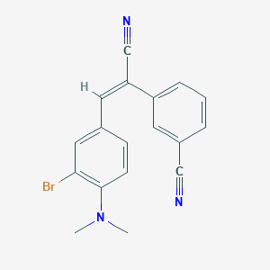 molecular formula C18H14BrN3 B5052046 3-{2-[3-bromo-4-(dimethylamino)phenyl]-1-cyanovinyl}benzonitrile 