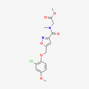 molecular formula C16H17ClN2O6 B5052050 methyl N-({5-[(2-chloro-4-methoxyphenoxy)methyl]-3-isoxazolyl}carbonyl)-N-methylglycinate 