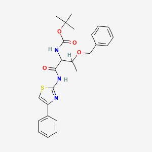 molecular formula C25H29N3O4S B5052059 tert-butyl N-[1-oxo-3-phenylmethoxy-1-[(4-phenyl-1,3-thiazol-2-yl)amino]butan-2-yl]carbamate 