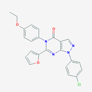 molecular formula C23H17ClN4O3 B505206 1-(4-chlorophenyl)-5-(4-ethoxyphenyl)-6-(2-furyl)-1,5-dihydro-4H-pyrazolo[3,4-d]pyrimidin-4-one 