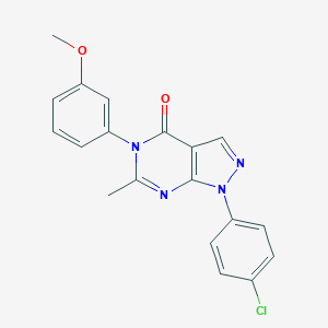 molecular formula C19H15ClN4O2 B505207 1-(4-chlorophenyl)-5-(3-methoxyphenyl)-6-methyl-1,5-dihydro-4H-pyrazolo[3,4-d]pyrimidin-4-one 