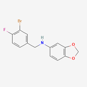 1,3-benzodioxol-5-yl(3-bromo-4-fluorobenzyl)amine