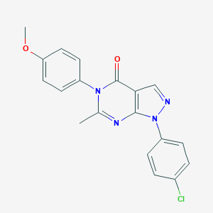 molecular formula C19H15ClN4O2 B505210 1-(4-chlorophenyl)-5-(4-methoxyphenyl)-6-methyl-1,5-dihydro-4H-pyrazolo[3,4-d]pyrimidin-4-one 