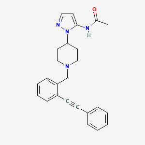 molecular formula C25H26N4O B5052124 N-(1-{1-[2-(phenylethynyl)benzyl]-4-piperidinyl}-1H-pyrazol-5-yl)acetamide 