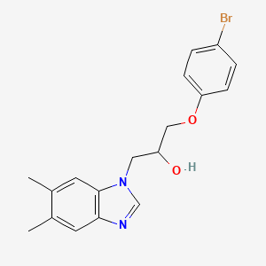 molecular formula C18H19BrN2O2 B5052153 1-(4-bromophenoxy)-3-(5,6-dimethyl-1H-benzimidazol-1-yl)-2-propanol 