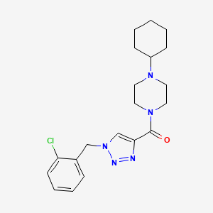 molecular formula C20H26ClN5O B5052159 1-{[1-(2-chlorobenzyl)-1H-1,2,3-triazol-4-yl]carbonyl}-4-cyclohexylpiperazine 