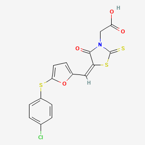 molecular formula C16H10ClNO4S3 B5052161 [5-({5-[(4-chlorophenyl)thio]-2-furyl}methylene)-4-oxo-2-thioxo-1,3-thiazolidin-3-yl]acetic acid 