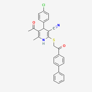 5-acetyl-2-{[2-(4-biphenylyl)-2-oxoethyl]thio}-4-(4-chlorophenyl)-6-methyl-1,4-dihydro-3-pyridinecarbonitrile