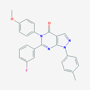 molecular formula C25H19FN4O2 B505218 6-(3-fluorophenyl)-5-(4-methoxyphenyl)-1-(4-methylphenyl)-1,5-dihydro-4H-pyrazolo[3,4-d]pyrimidin-4-one 
