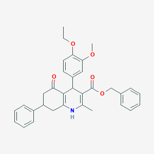 benzyl 4-(4-ethoxy-3-methoxyphenyl)-2-methyl-5-oxo-7-phenyl-1,4,5,6,7,8-hexahydro-3-quinolinecarboxylate