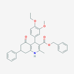 molecular formula C33H33NO5 B5052181 benzyl 4-(4-ethoxy-3-methoxyphenyl)-2-methyl-5-oxo-7-phenyl-1,4,5,6,7,8-hexahydro-3-quinolinecarboxylate 