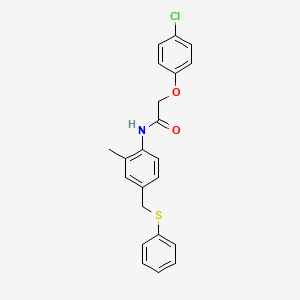 2-(4-chlorophenoxy)-N-{2-methyl-4-[(phenylthio)methyl]phenyl}acetamide