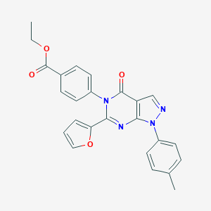ethyl 4-[6-(2-furyl)-1-(4-methylphenyl)-4-oxo-1,4-dihydro-5H-pyrazolo[3,4-d]pyrimidin-5-yl]benzoate