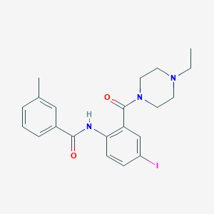 molecular formula C21H24IN3O2 B505227 N-{2-[(4-ethyl-1-piperazinyl)carbonyl]-4-iodophenyl}-3-methylbenzamide 