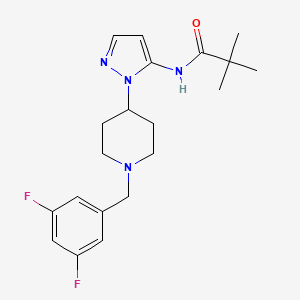 molecular formula C20H26F2N4O B5052271 N-{1-[1-(3,5-difluorobenzyl)-4-piperidinyl]-1H-pyrazol-5-yl}-2,2-dimethylpropanamide 