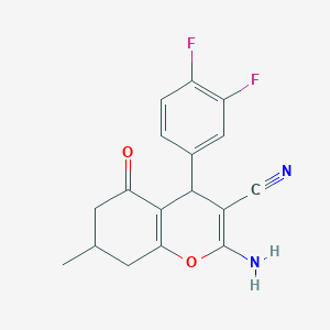 2-amino-4-(3,4-difluorophenyl)-7-methyl-5-oxo-5,6,7,8-tetrahydro-4H-chromene-3-carbonitrile