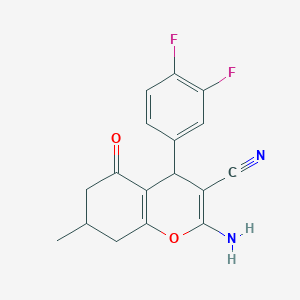 molecular formula C17H14F2N2O2 B5052300 2-amino-4-(3,4-difluorophenyl)-7-methyl-5-oxo-5,6,7,8-tetrahydro-4H-chromene-3-carbonitrile 