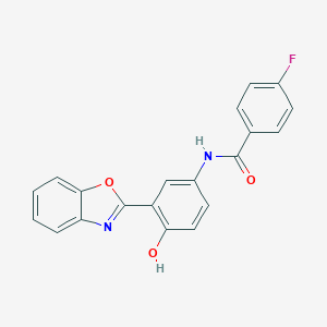 molecular formula C20H13FN2O3 B505231 N-[3-(1,3-benzoxazol-2-yl)-4-hydroxyphenyl]-4-fluorobenzamide CAS No. 5756-33-2