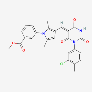 methyl 3-(3-{[1-(3-chloro-4-methylphenyl)-2,4,6-trioxotetrahydro-5(2H)-pyrimidinylidene]methyl}-2,5-dimethyl-1H-pyrrol-1-yl)benzoate
