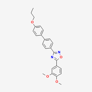 molecular formula C25H24N2O4 B5052339 5-(3,4-dimethoxyphenyl)-3-(4'-propoxy-4-biphenylyl)-1,2,4-oxadiazole 