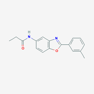 molecular formula C17H16N2O2 B505235 N-[2-(3-methylphenyl)-1,3-benzoxazol-5-yl]propanamide 