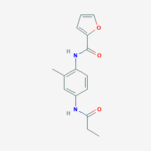 molecular formula C15H16N2O3 B505236 N-[2-methyl-4-(propionylamino)phenyl]-2-furamide 