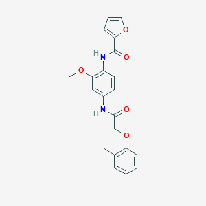 molecular formula C22H22N2O5 B505237 N-(4-{[(2,4-dimethylphenoxy)acetyl]amino}-2-methoxyphenyl)-2-furamide 